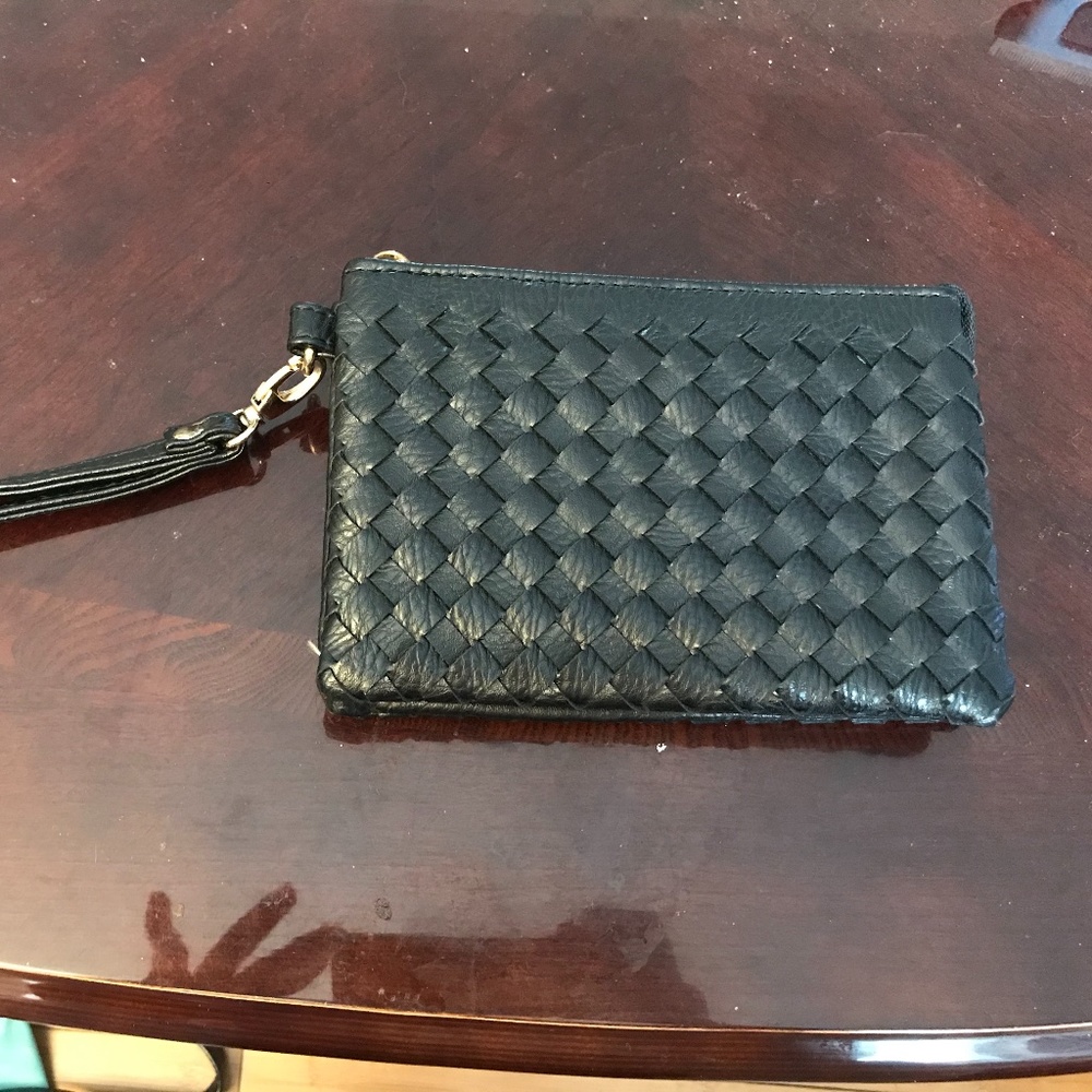 Leather Wristlet Wallet Like New Black Leather